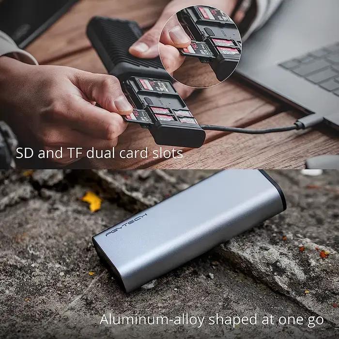 PGYTECH CreateMate lecteur de carte haute vitesse et boîtier SD TF SIM double emplacement transfert