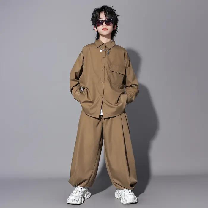 Ensembles de vêtements pour enfants, garçons et filles, streetwear, hip-hop, décontractés, manches l
