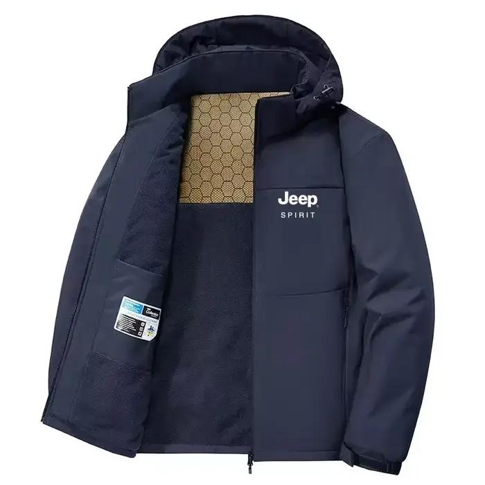 Veste chaude doublée polaire de haute qualité Jeep 2026, idéale pour le cyclisme en extérieur, le ca