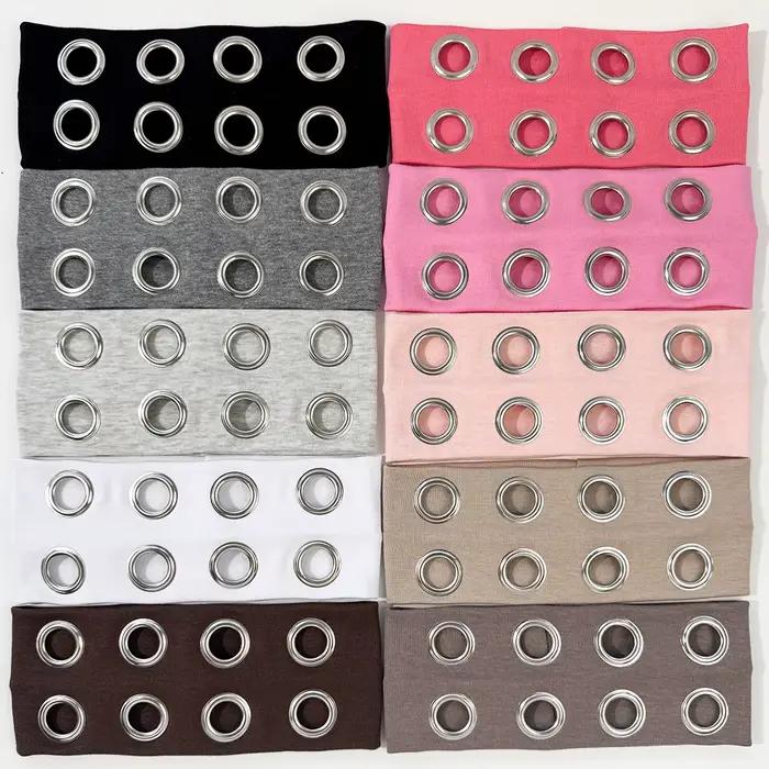 Bandeau extensible métallique ajouré style hip-hop punk pour hommes et femmes, bandeau foncé pour fe
