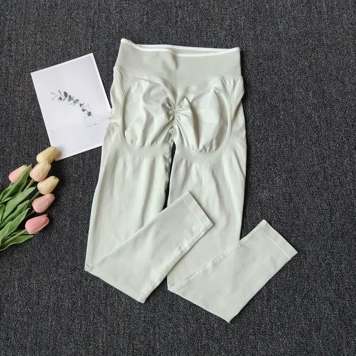 Leggings taille haute sans couture pour femme, effet push-up, avec design colorblock - Extensibles d