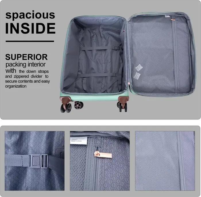 Travelhouse-Ensemble de bagages Softside, valise légère extensible, roues à double rotation, 4 pièce