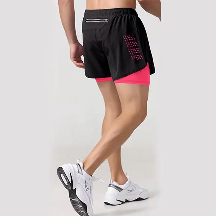 Nouveaux hommes Shorts de course Shorts de sport 2 en 1 séchage rapide entraînement gymnase Fitness