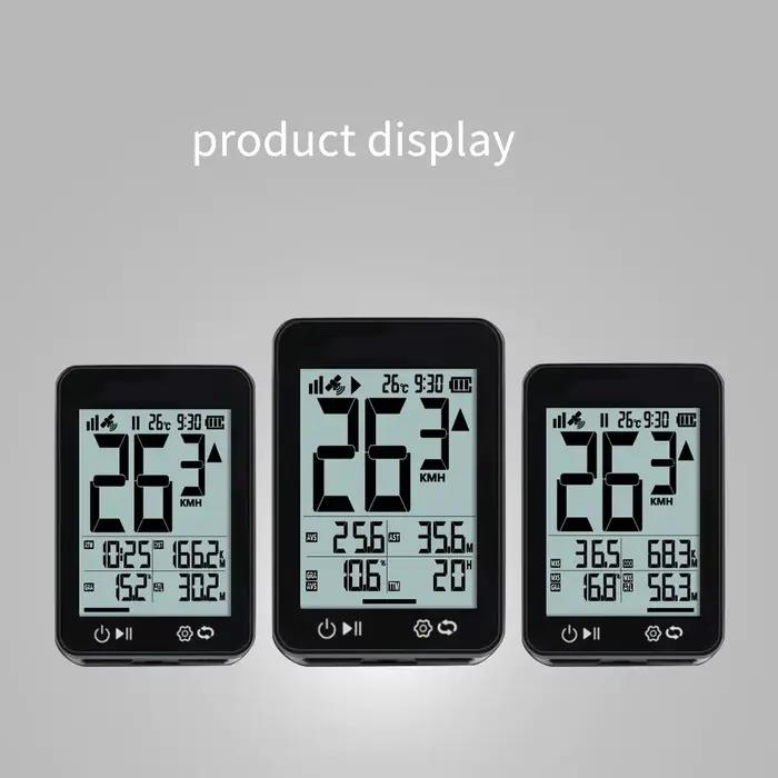 Ordinateur de vélo GPS sans fil écran LCD 2.4 pouces compteur de vitesse odomètre rétro-éclairage automatique support pour cyclisme professionnel et débutant