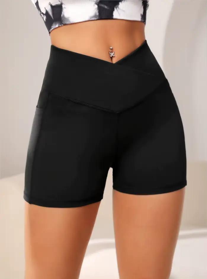 Short de motard de Sport de Yoga taille haute pour femmes pour Fitness pantalon de Yoga de poche de