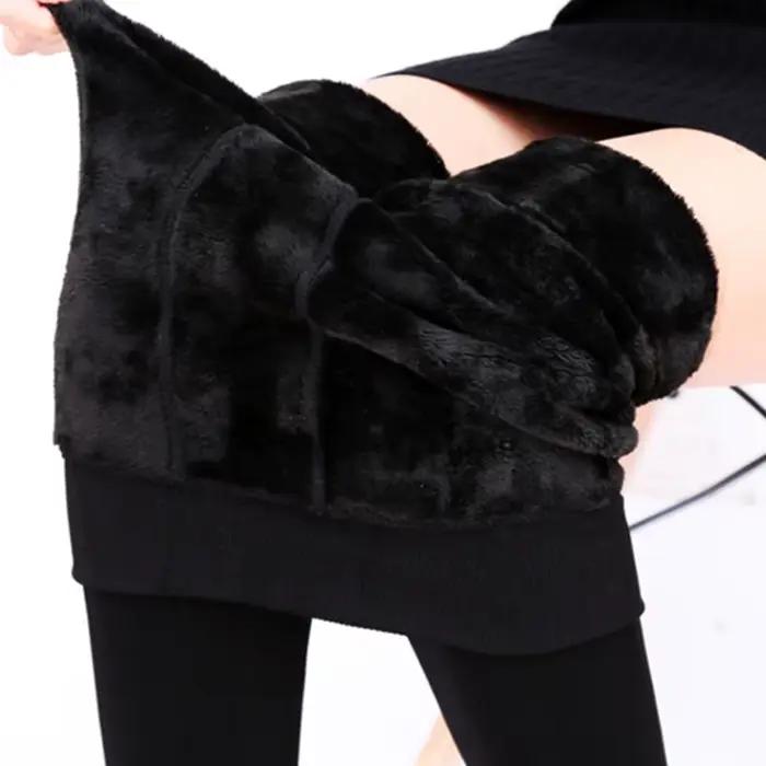 8 couleurs S-XXL hiver Leggings chauds femmes taille haute épais velours Legging mode solide grande