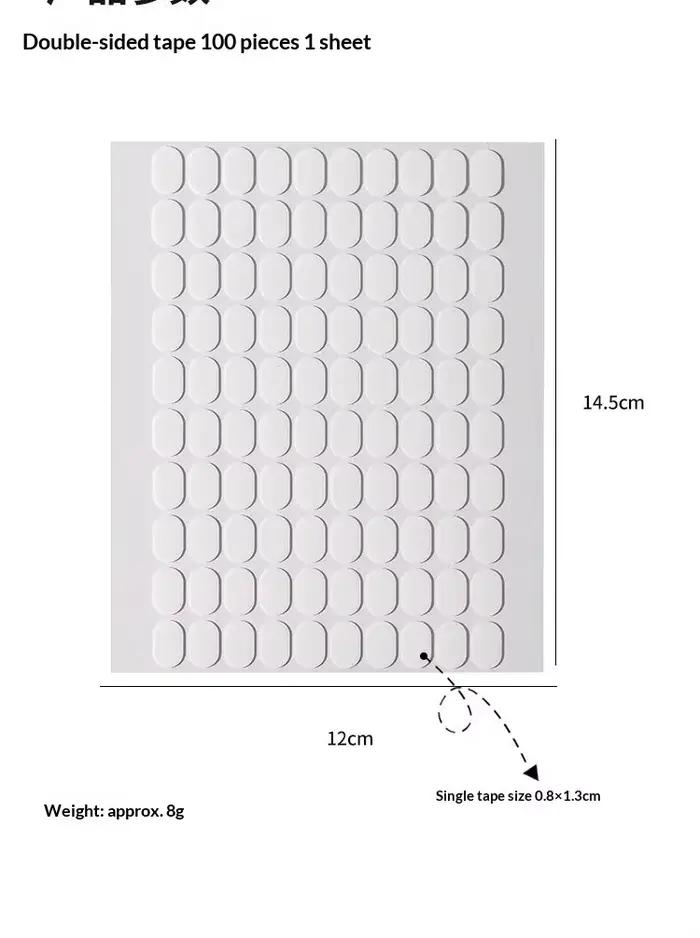 100 pièces de ruban adhésif double face en gel pour ongles, colle adhésive transparente, autocollant