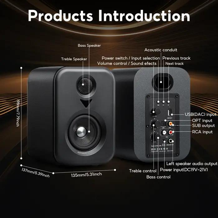 AIYIMA mise à niveau S400 bibliothèque Audio haut-parleurs actifs moniteur de Studio 3 pouces Blueto