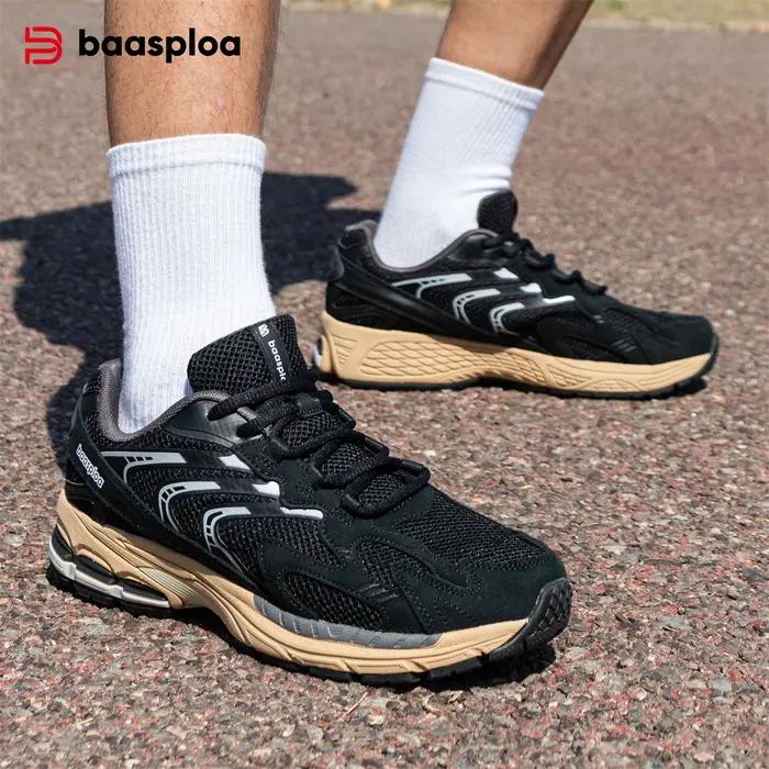Baasploa-Chaussures de course légères et coordonnantes en maille pour homme, baskets décontractées,