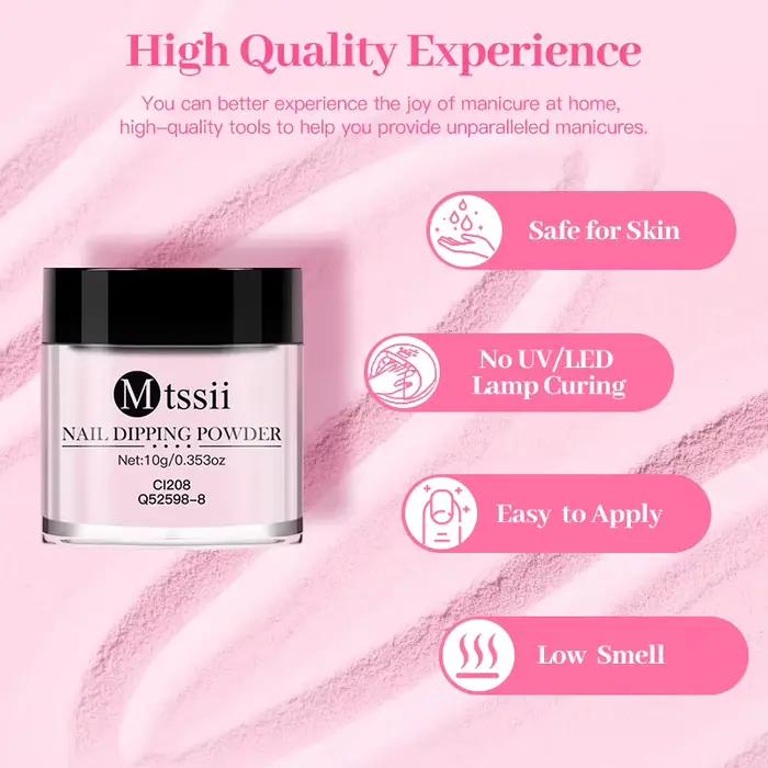 MTSSII 10g poudre à tremper pour ongles naturel sec sans lampe Cure bricolage Nail Art décoration Pi