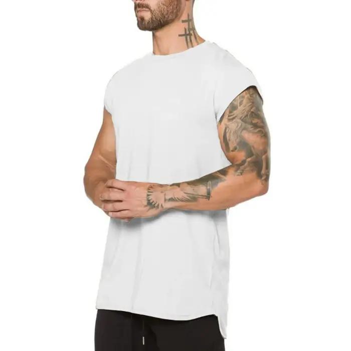 T-shirt à manches courtes en coton pour homme, vêtement de musculation, de fitness, décontracté, hip