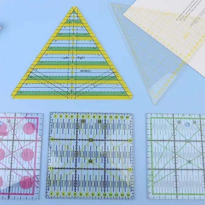 Règle de Patchwork de Quilting de 15cm, 1/2 pièces, règle de coupe de tissu, règles de couture en ac