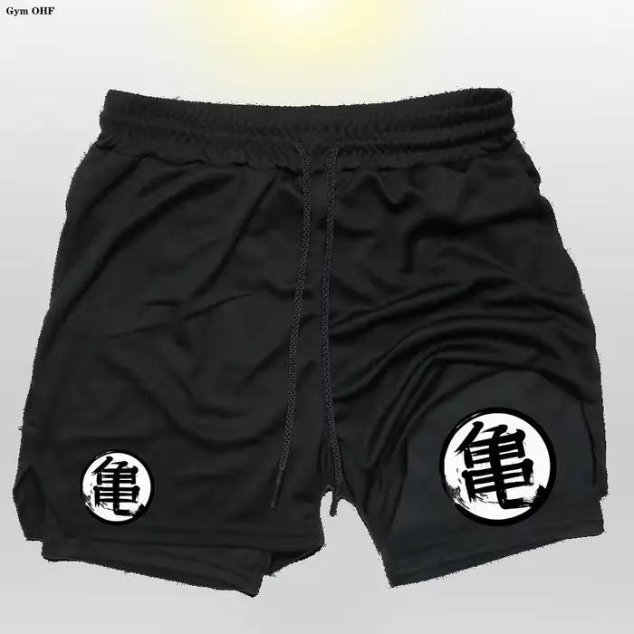 Pantalon survêtement homme 2 en 1 Gym course séchage rapide été Z Goku Anime