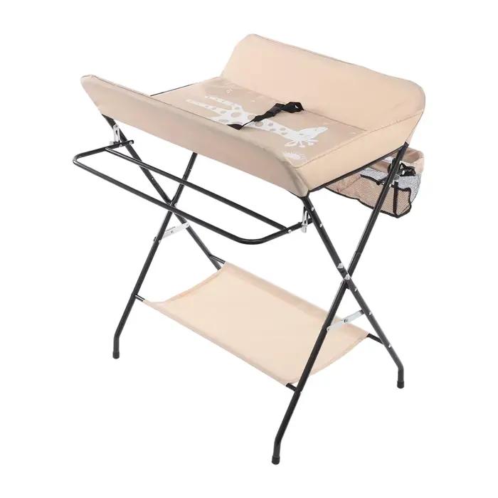 Table à langer pliable pour bébé, capacité de 33 lb, station à couches portable avec panier de range