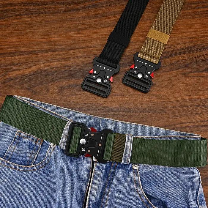 1 Pcs Alpinisme En Plein Air Multifonctionnel Tactique Nylon Toile Tissé Pantalon Ceinture