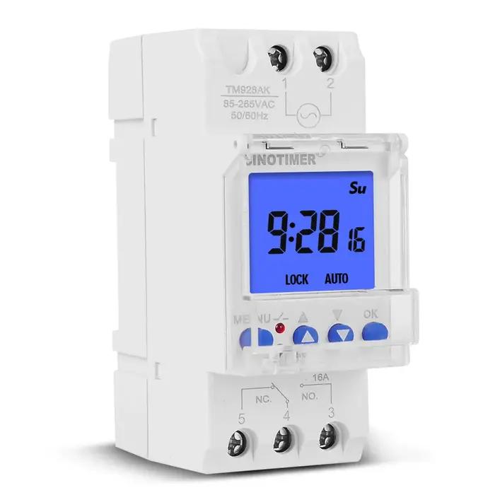 Rétro-éclairage grand écran LCD interrupteur de temps industriel 110V 220V contrôleur minuterie rela