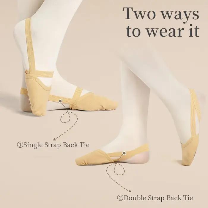 Chaussons de gymnastique rythmique en microfibre - Pour ballet et danse filles femmes