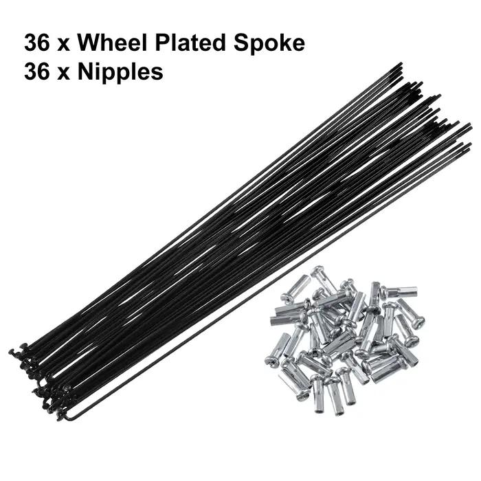 X Autohaux 14G J Bend rayons de vélo en acier 136-293mm de longueur avec écrous pièces de rechange d