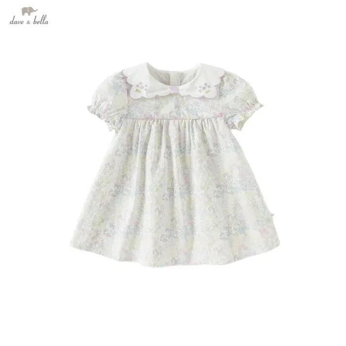 Dave Bella filles bébé robe été mode décontracté doux mignon imprimé enfants coton mince princesse r