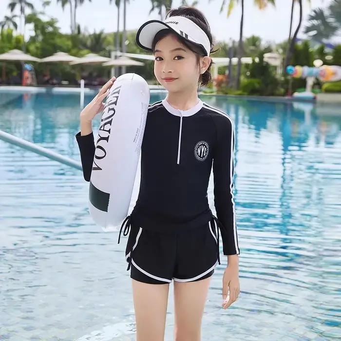 Maillot de bain deux pièces double couches shorts bol pour enfants tailles L-6XL activités aquatiques plage piscine