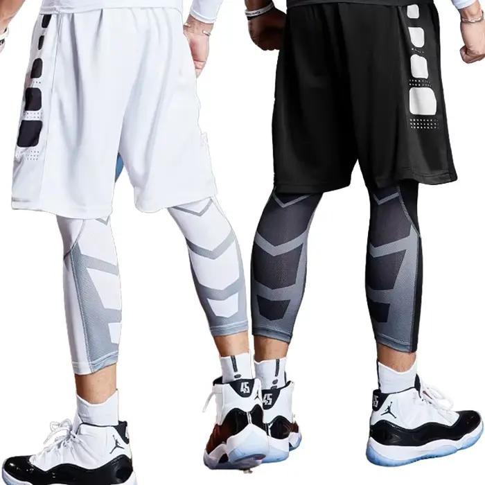 Pantalon court de sport pour hommes, Leggings de course, de gymnastique, de jogging, à Compression é