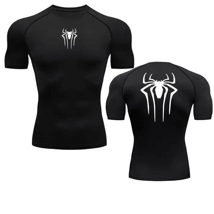 T-shirt de compression MMA pour hommes - Séchage rapide, musculaire, fitness, course et entraînement