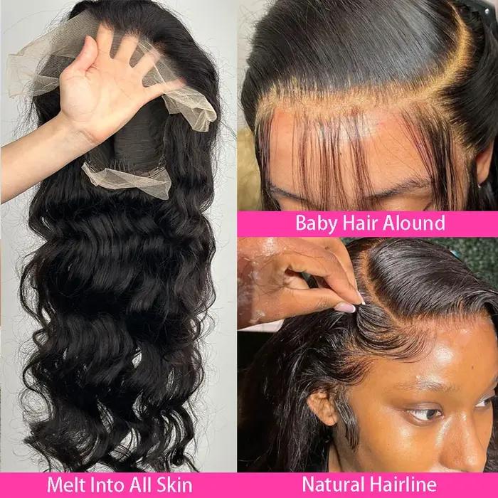 Perruque Lace Closure Wig Body Wave Naturelle, Cheveux Humains, 5x5, 13x4, 13x6, Bon Marché, 100%, p