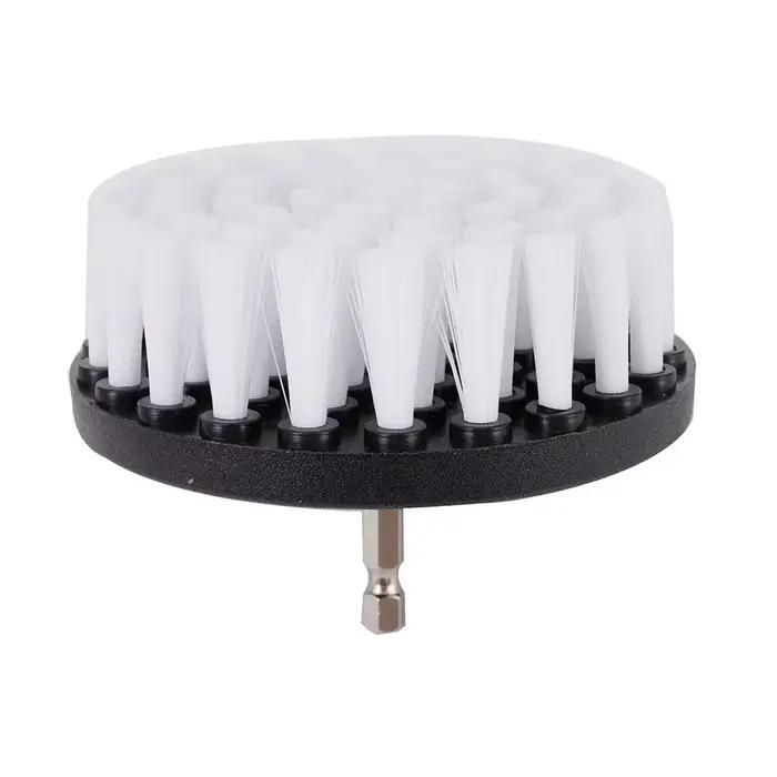 Tête de brosse de forage, 4 pouces, brosses souples, fixation pour tapis, cuir, rembourrage, nettoya