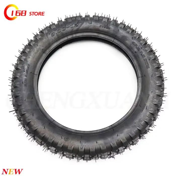 Pneu et chambre à air de haute qualité 3.00-12 80/100-12, pneu de 12 pouces pour moto tout-terrain, motocross, dirt bike
