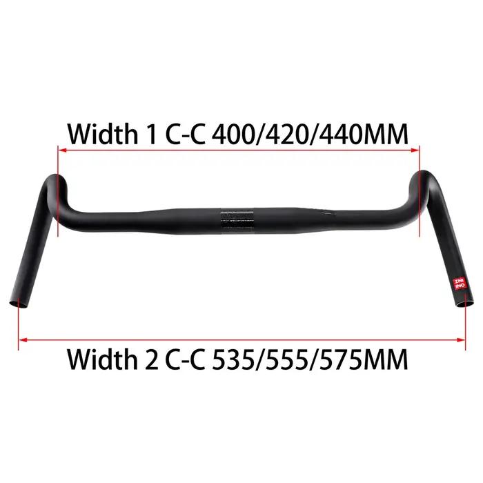 Guidon de gravier en carbone grande barre évasée vélo de route cyclocross 400 420 440mm 30 degrés offert ruban de guidon occasion spéciale