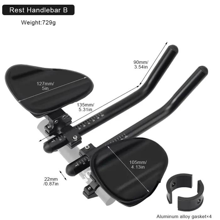 Extension de guidon de vélo TT, repose-bras en alliage d'aluminium pour VTT et vélo de route, barres