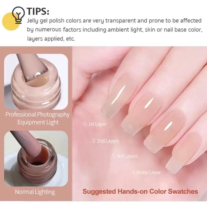 BORN PRETTY gelée nu Gel vernis à ongles 10ml rose clair pêche translucide couleur UV lumière Cure G