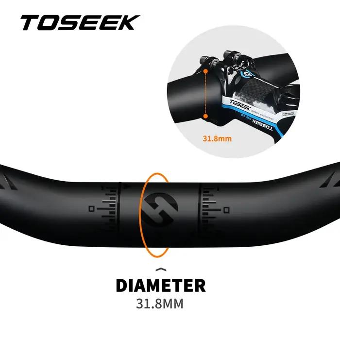 TOSEEK – guidon de vtt en carbone noir mat pour accessoires de vélo de montagne, 31.8x580-720/740/76
