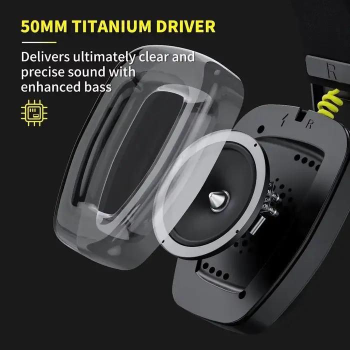 BINNUNE BW06 casque de jeu sans fil 2.4G avec micro Flip ENC pour PC, PS4, PS5, casque Bluetooth dou