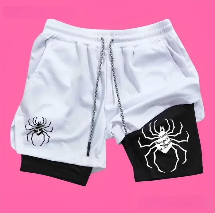 Short de sport 2 en 1 décontracté homme femme Anime Spider Gym HxH - Short fitness gymnastique design manga