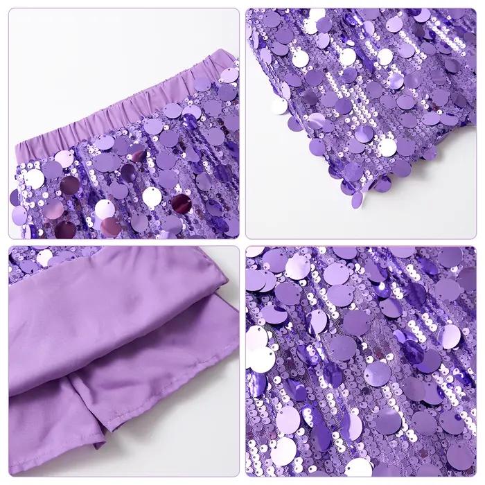 LOLParquet-Mini jupe à paillettes pour filles, jupe crayon à paillettes pour tout-petits, taille éla