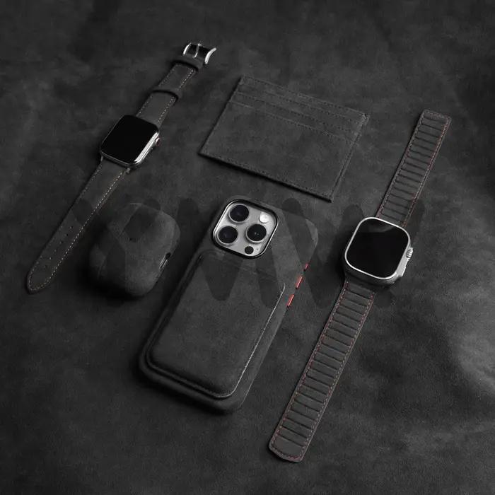 Bracelet magnétique ALCANTARA pour Apple Watch Ultra 3 2 bandes 49mm 46mm 45mm 44mm accessoires en c