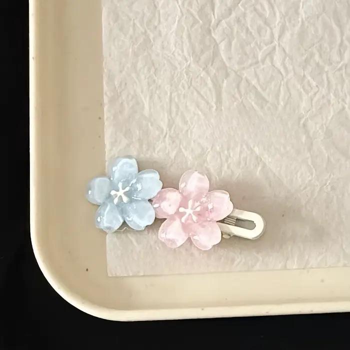 Pince à Cheveux Colorée à Cinq Pétales pour Femme, Accessoires à Motif Floral, Résines, 1 ou 2 Pièce