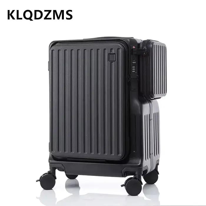KLQDZMS Sac de cabine pour ordinateur portable 20 pouces en ABS+PC, valise multifonctionnelle à ouve
