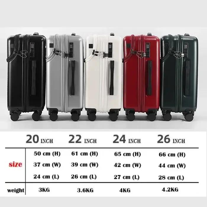 Valise bagages valise d'affaires élégante avec porte-gobelet compacte 20 pouces légère bagage à main