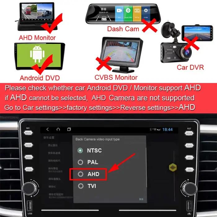 XCGaoon – caméra de stationnement avant et arrière Fisheye, 170 degrés AHD / CVBS 720P 1080P, Vision