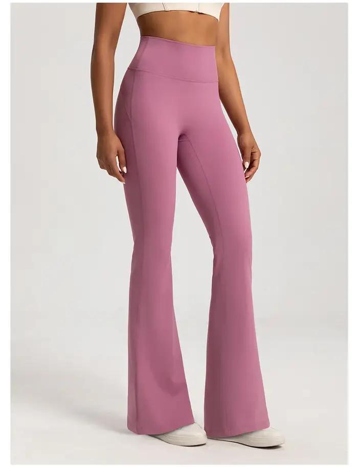 Nu taille haute cintrée hanche levage Fitness exercice élastique cloche bas pantalon femmes décontra