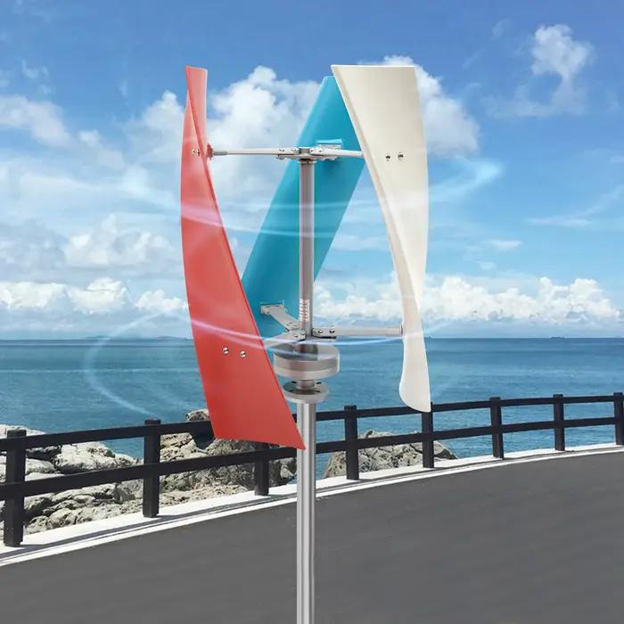 Turbine éolienne verticale à 3 pales 450W, ailes en fibre de verre haute résistance, générateur avec
