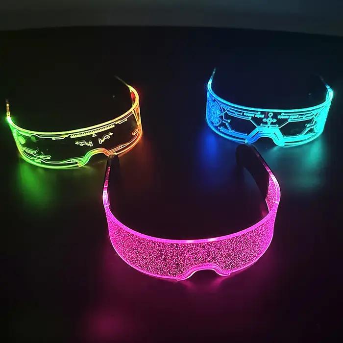 Lunettes lumineuses LED colorées Shoous Cool, néon brillant, clignotant, fête, boîte de nuit, DJ, da