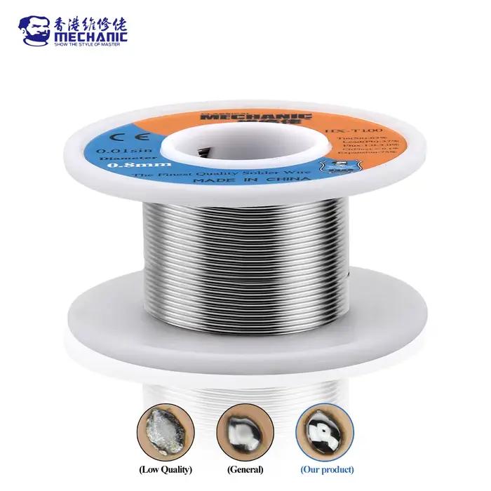 MÉCANIQUE HX-T100 55g Noyau de colophane douce 183 ℃ Point de fusion 0.2mm-1.2mm, fil à souder de