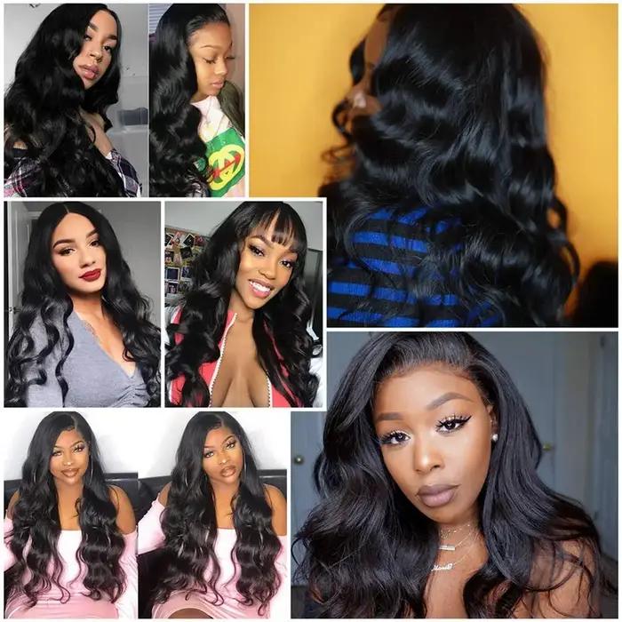 Perruques avant en dentelle transparente HD Body Wave pour femme, vague d'eau brésilienne, cheveux h