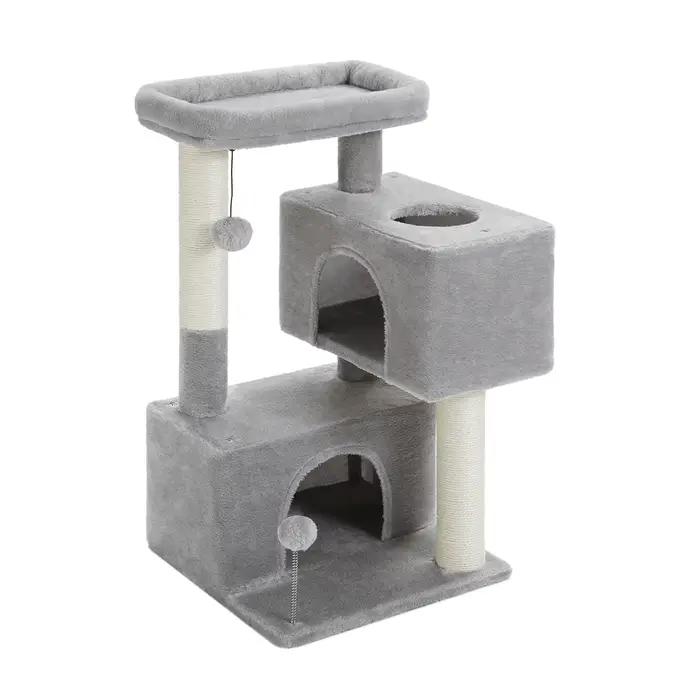 Tour d'arbre à chat d'intérieur pour chats, condo pour chat avec griffoir, perchoir souple et balle