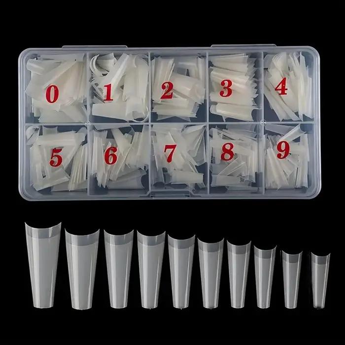 500 pièces cercueil français danseur ongles conseils acrylique ongles artificiels demi faux flocons