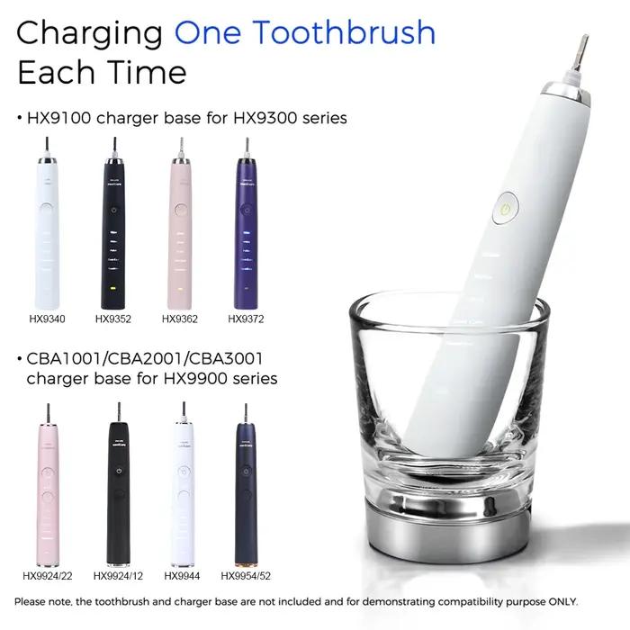 Tasse en verre de chargement de remplacement pour brosse à dents électrique Philips Sonicare HX9382