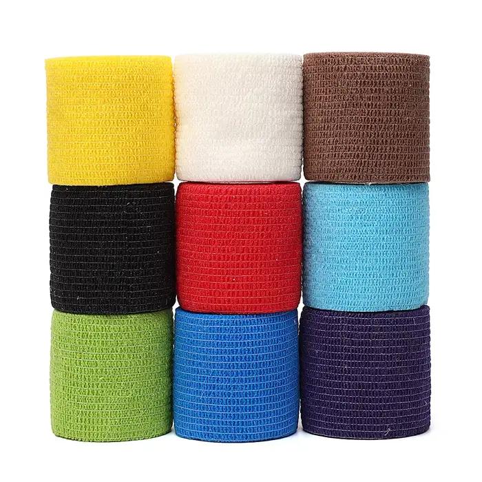Genouillères élastiques auto-adhésives pour le sport, 4.8 m, 18 couleurs, doigts, chevilles, paumes